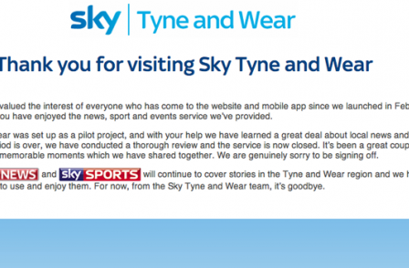 Sudden switch-off for Sky Tyne and Wear local news website - 15 jobs at risk